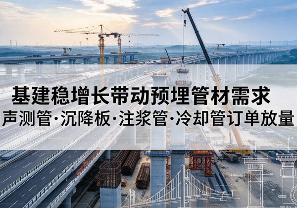 西吉基建稳增长带动预埋监测管材需求，声测管、沉降板、注浆管订单持续放量